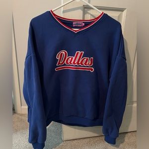 Edikted Navy Dallas V-Neck Sweatshirt